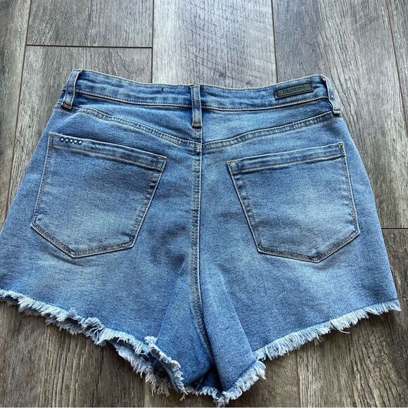 Blank NYC The Barrow Vintage High Rise Short Button Fly Distressed Denim Size 28 - Picture 6 of 12